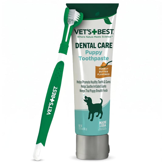 Vet'S Best Puppy Toothpaste & Toothbrush Kit, Peanut Butter, Dogs, 3.5 Oz