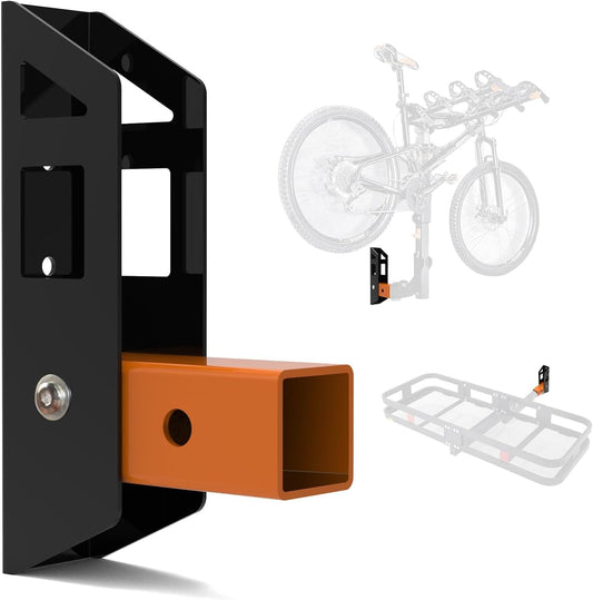 Hitch Wall Mount 2 in Receiver, Max Hold up to 350LBS, Bike and Cargo Rack Organizer, Trailer Hitch Receiver Hitch Bicycle Ski Rack Storage, Foldable Hanging Garage Organizer