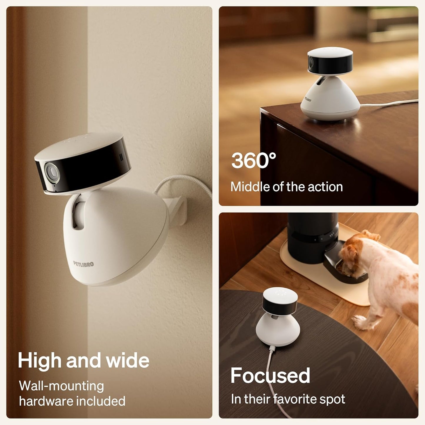 PETLIBRO AI Dog Camera Pet Camera Indoor with Phone App [Multi-Pet Recognition, Daily Activity Analysis & Smart Summaries] Cat Cam 360° View, 1080P Dog Cam Night Vision, 2-Way Audio Home Camera Wifi