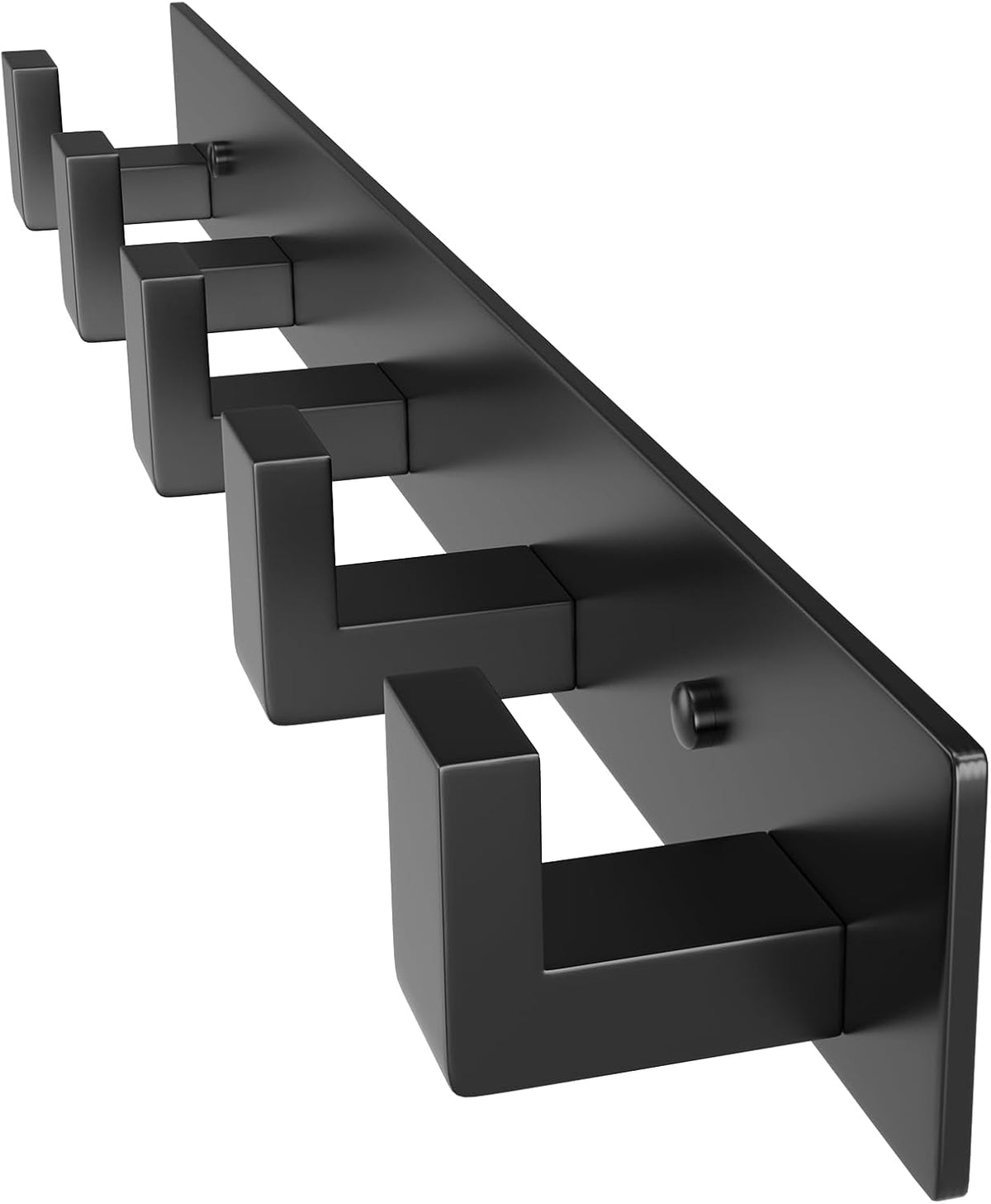 PMMASTO 5-Hook Black Stainless Steel Wall-Mounted Coat and Towel Rack
