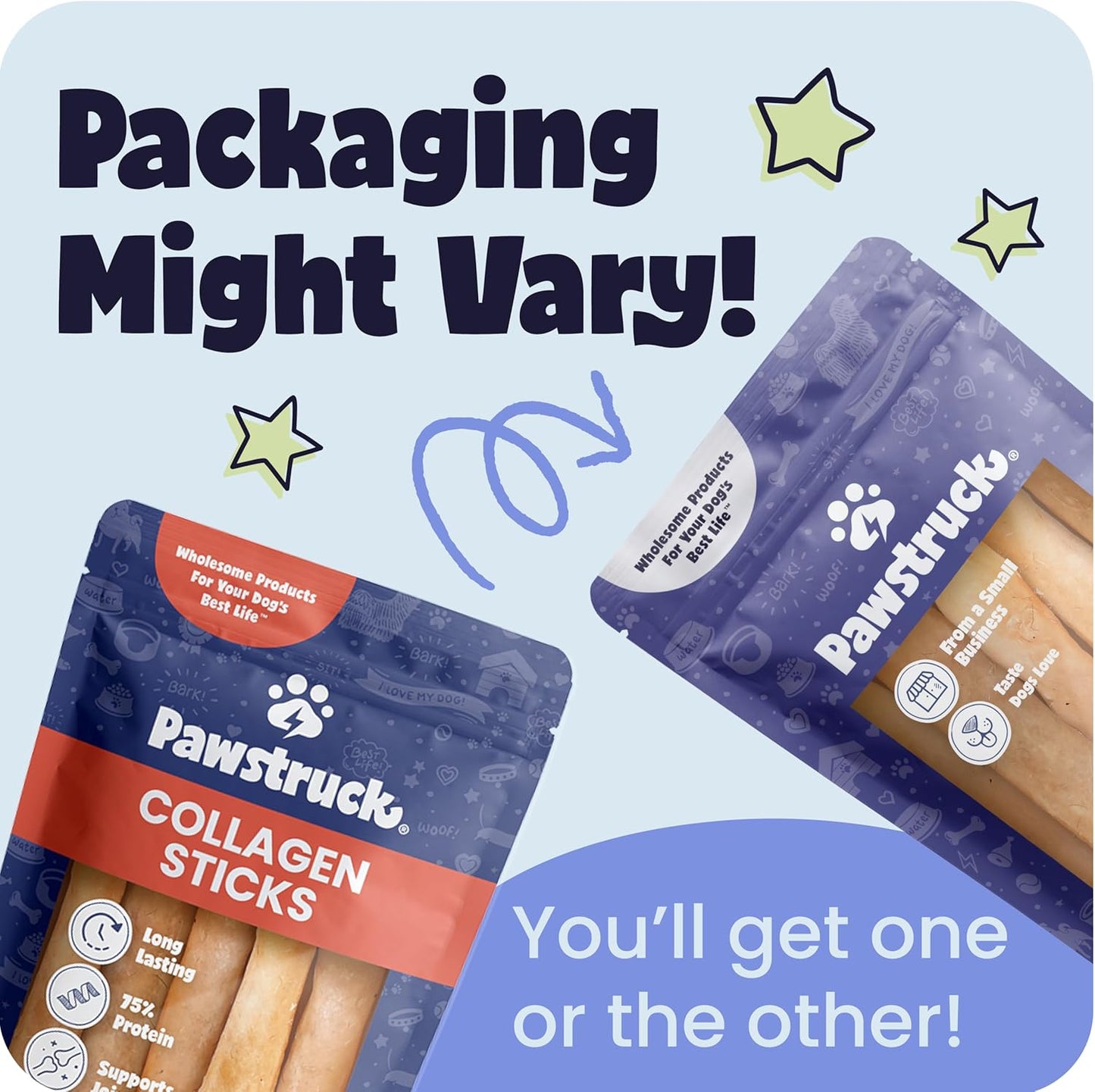 Pawstruck Natural Large 10-13” Beef Collagen Braids for Dogs – Long-Lasting Rawhide & Bully Stick Alternative, with Chondroitin & Glucosamine – 3 Pack