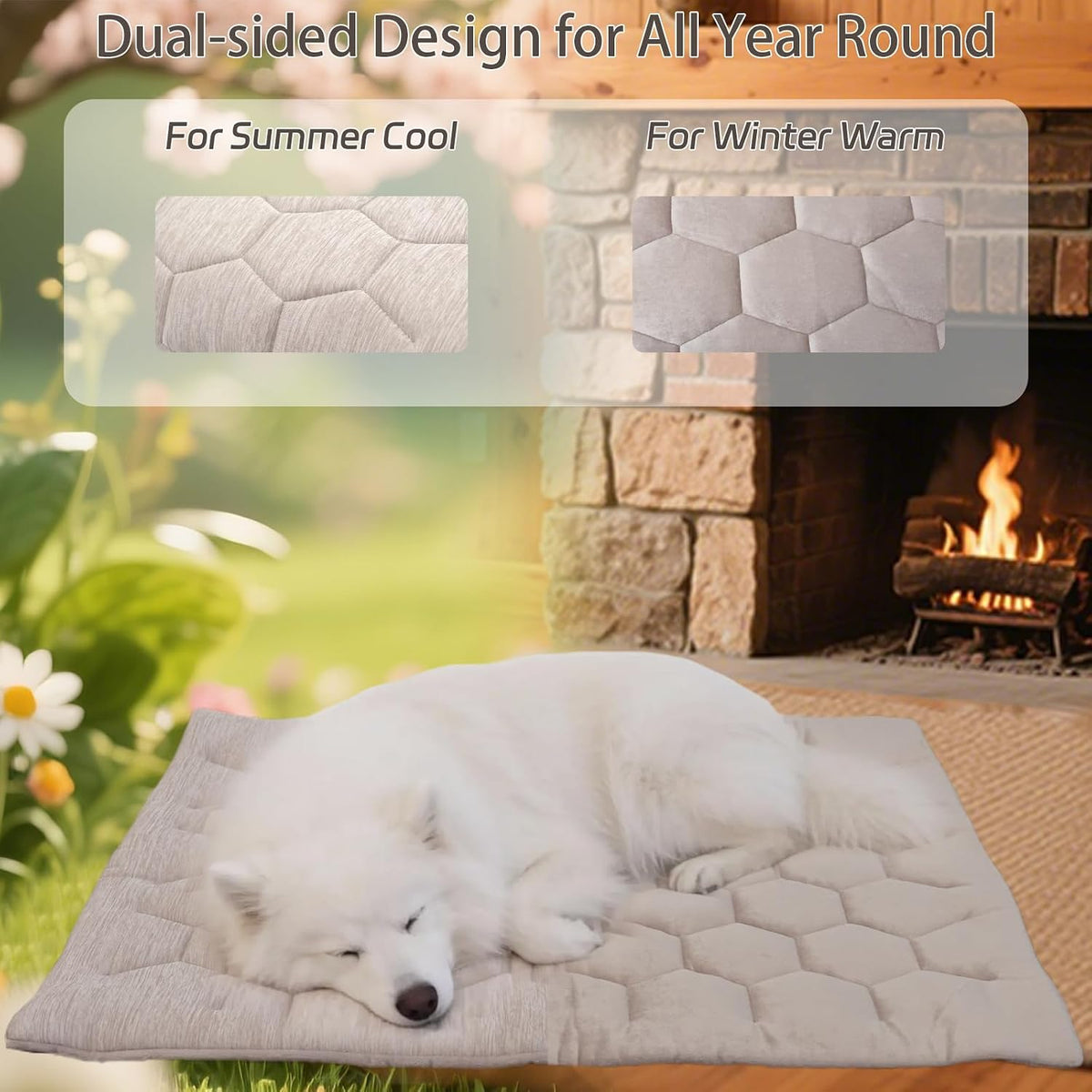 Cooling Mat for Dogs, Q-MAX>0.4 Size A(35"X22") Taupe