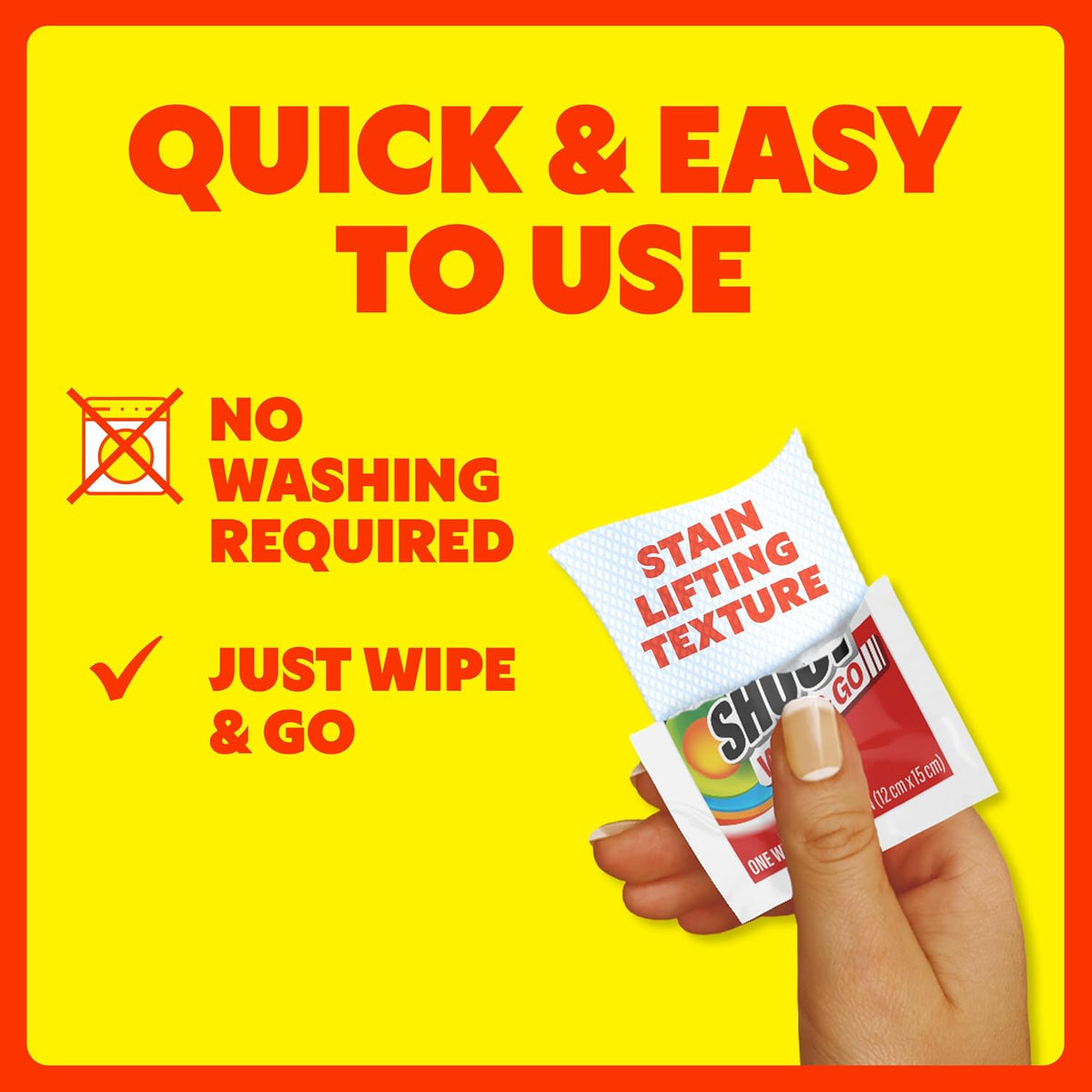 Shout Wipe & Go, Portable Instant Stain Remover Wipes, 24 Count, (3 Pack)
