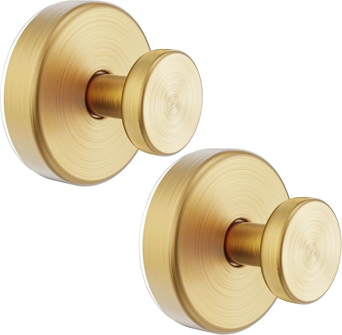 Vacuum Suction Cup Hooks for Shower, Shower Hooks for inside Shower Glass Window, Mirror, No Drill Towel Hooks for Bathrooms, Bath Robe Coat Looafh Wreath Hook for Hanging - 2 Pack, Gold