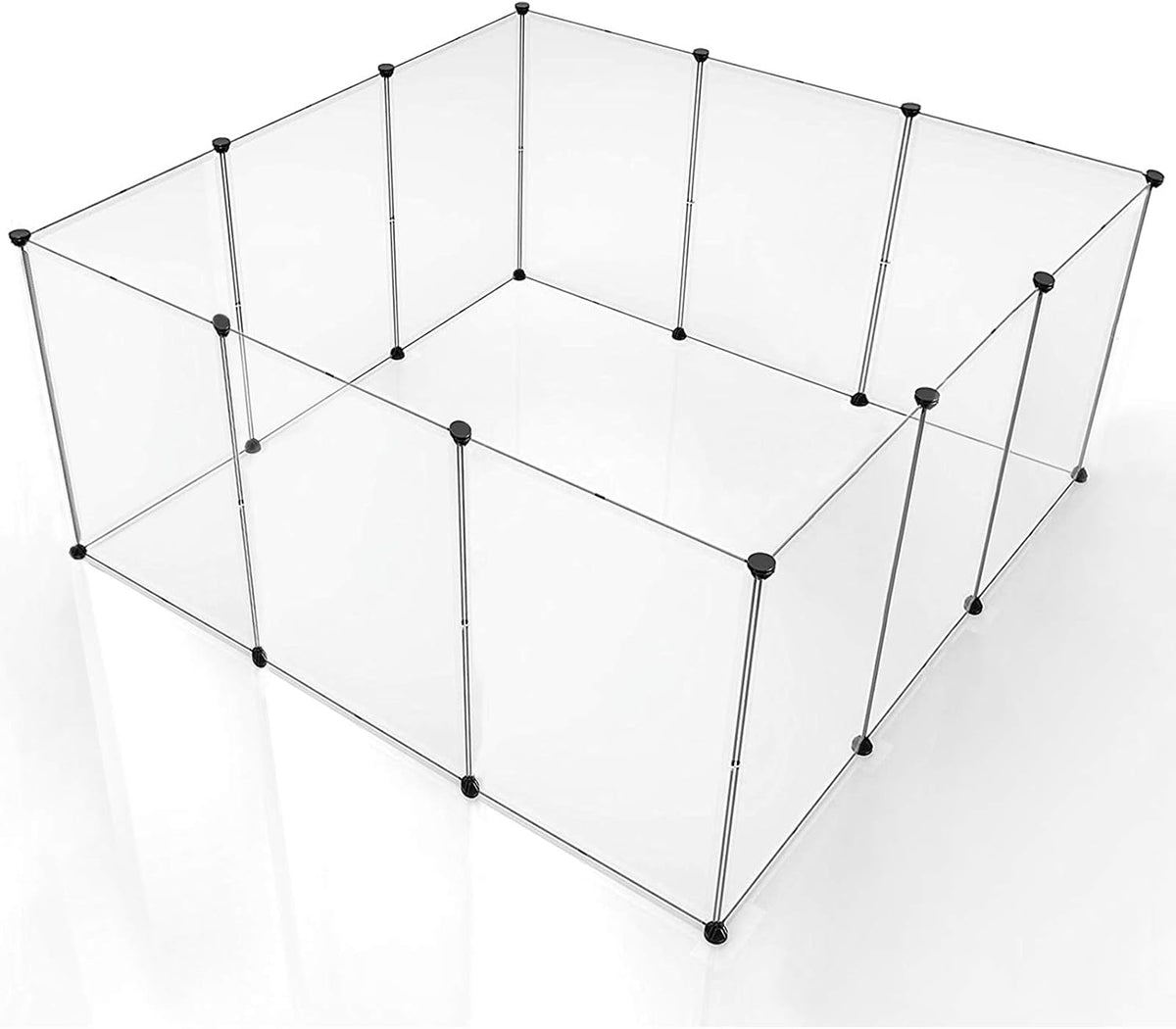 BRIAN & DANY Pet Dog Playpen, Clear Acrylic Puppy Dog Play Pen Indoor, Portable Small Animal Transparent Fence Panels for Rabbit, Kitten, Bunny, Cat, 28 X 20 Inch