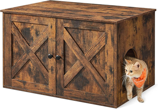 Feandrea Cat Litter Box Enclosure, End Table, 31.5 X 20.9 X 19.7 Inches