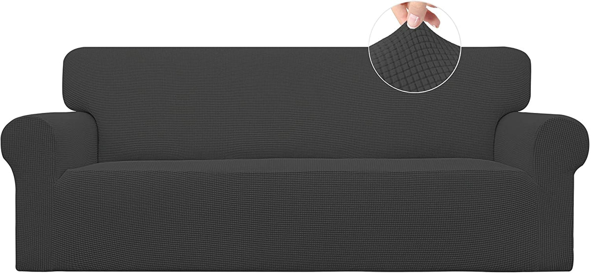 Easy-Going Stretch Couch Covers for Sofa Washable Large Dark Gray