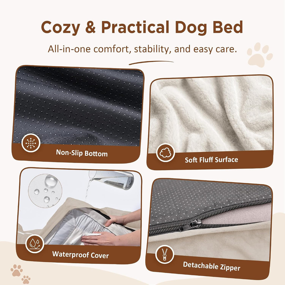 Comfort Expression Waterproof Orthopedic Dog Bed for Extra Large Dogs