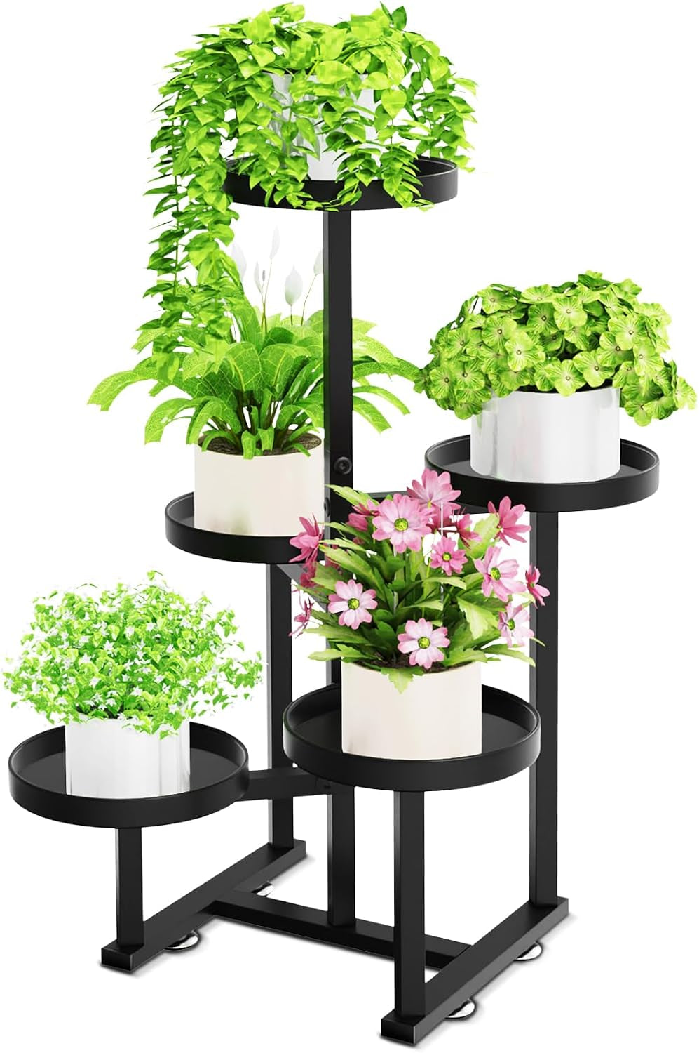 Plant Stand Indoor Outdoor,5 Tier Tall Corner Plant Shelf,Black