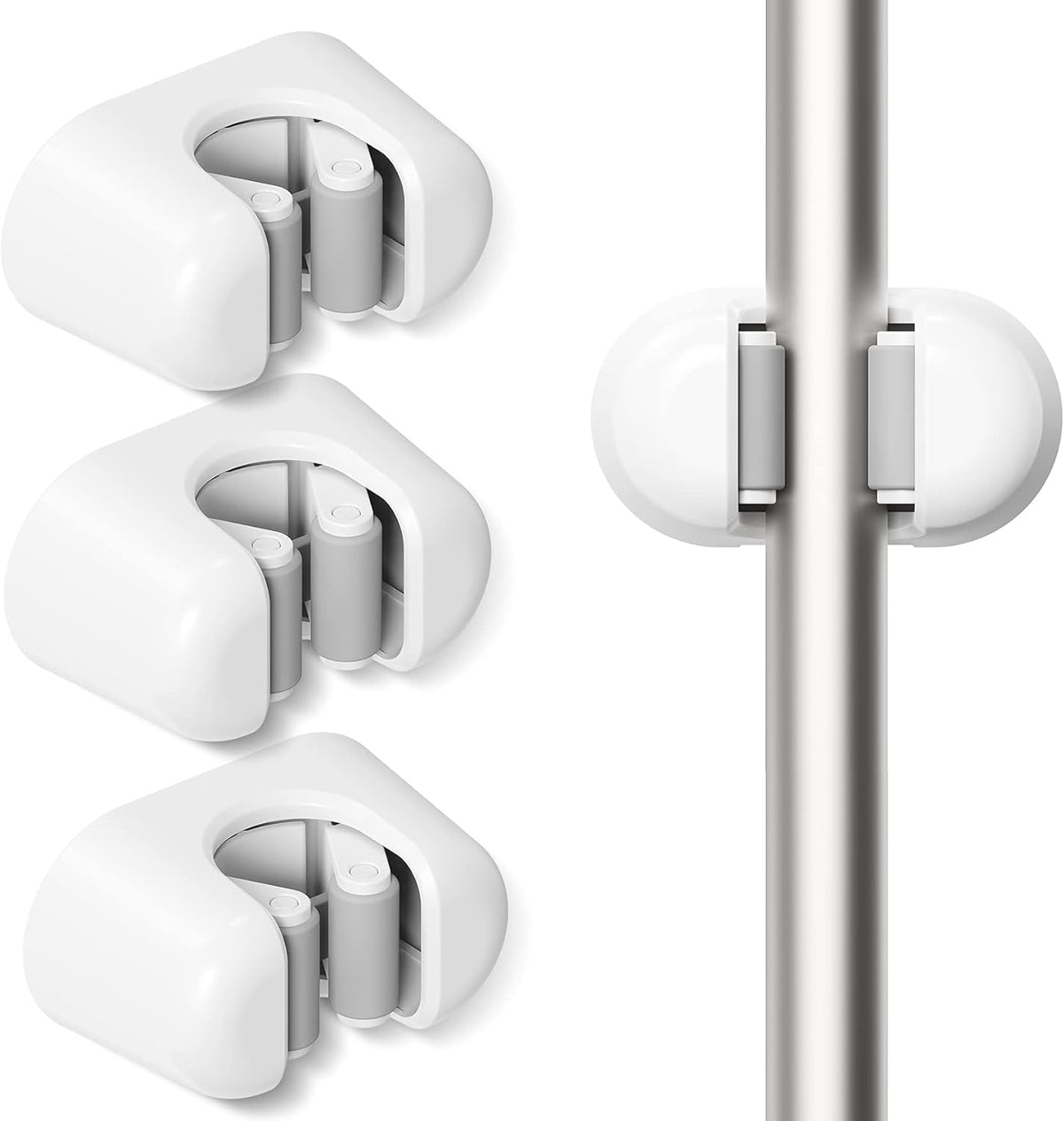 BEZOX Broom Holder, 3 PCS Wall Mount Mop Organizer Gripper, Self-Adhesive Cleaning Suppliers Hanger Stands Rack for Bathroom, Kitchen, Garden, Garage Organization Storage