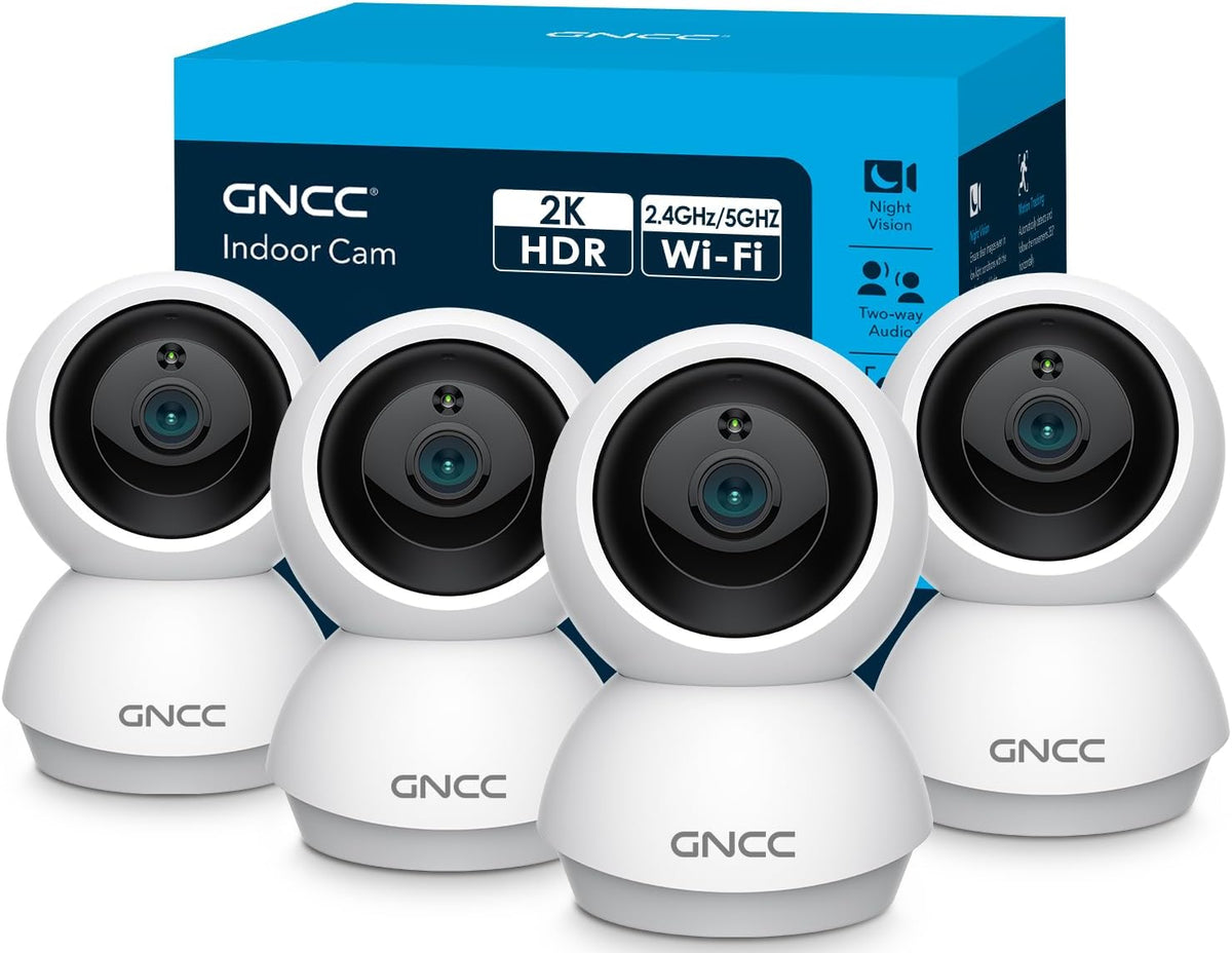 GNCC Cameras for Home Security 5Ghz Wifi Indoor Camera with 360°PTZ, 4 Pack