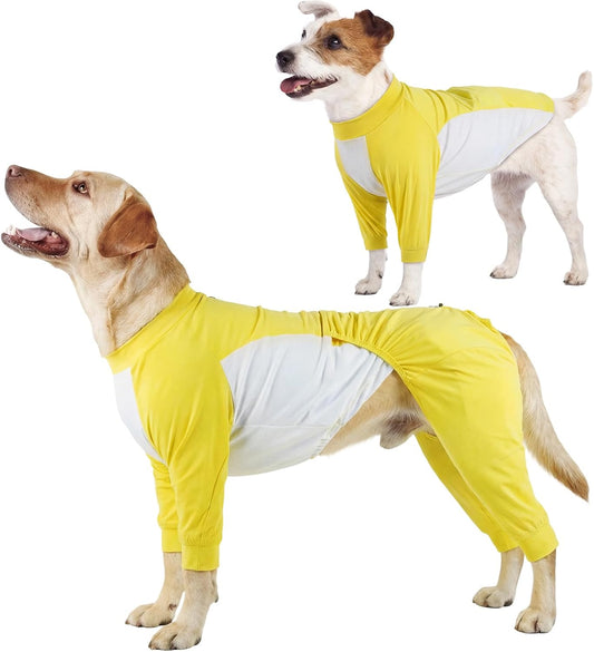 ROZKITCH Dog Sun Protection Shirt, Summer Quick Dry anti Licking Bodysuit UV Shirt for Dogs Lightweight Breathable Cooling Vest, Quick Dry Summer Clothes Prevent Overheating(Blue, 2XL) Yellow 2XL