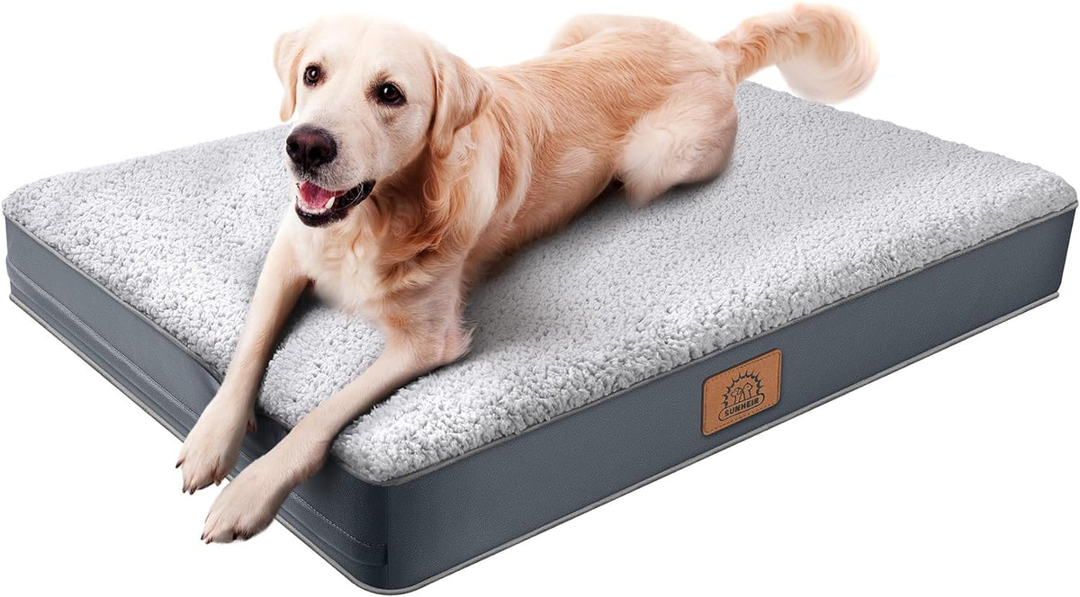 Sunheir Washable Orthopedic Large Dog Bed with Removable Cover, Pet Bed Mat