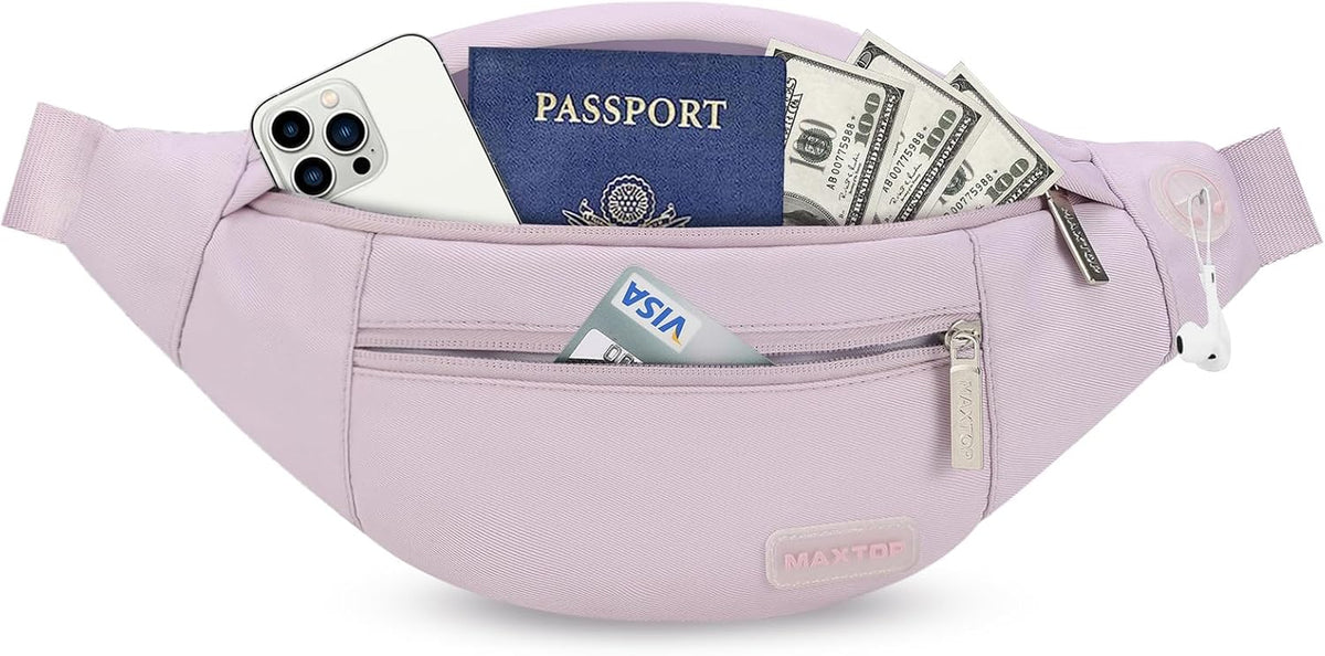 MAXTOP Large Purple Crossbody Fanny Pack for Women Belt Bag Fits All Phones