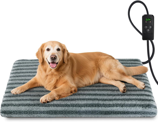 Large Pet Heating Pad, Adjustable Temperature with Timer, 35" X 24"