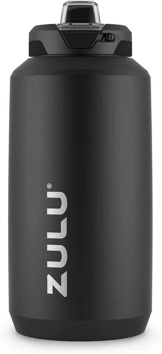 ZULU Goals Vacuum Insulated Large Capacity Stainless Steel Water Bottle | Reusable Jug Thermoses with Carry Handle | Leak-Proof Lid | Perfect for Travel, Workout, Gym, Hiking, Camping | 64Oz, 101Oz