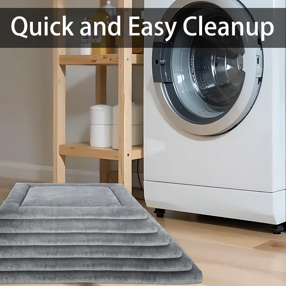 KHONSU PET Dog Bed Mat for Crate 1.1In Slim Cooling Pad Reversible Flannel & Waterproof Canva for XXXL Dogs up to 130 Lbs, Fits 54"X33" Basic Crate