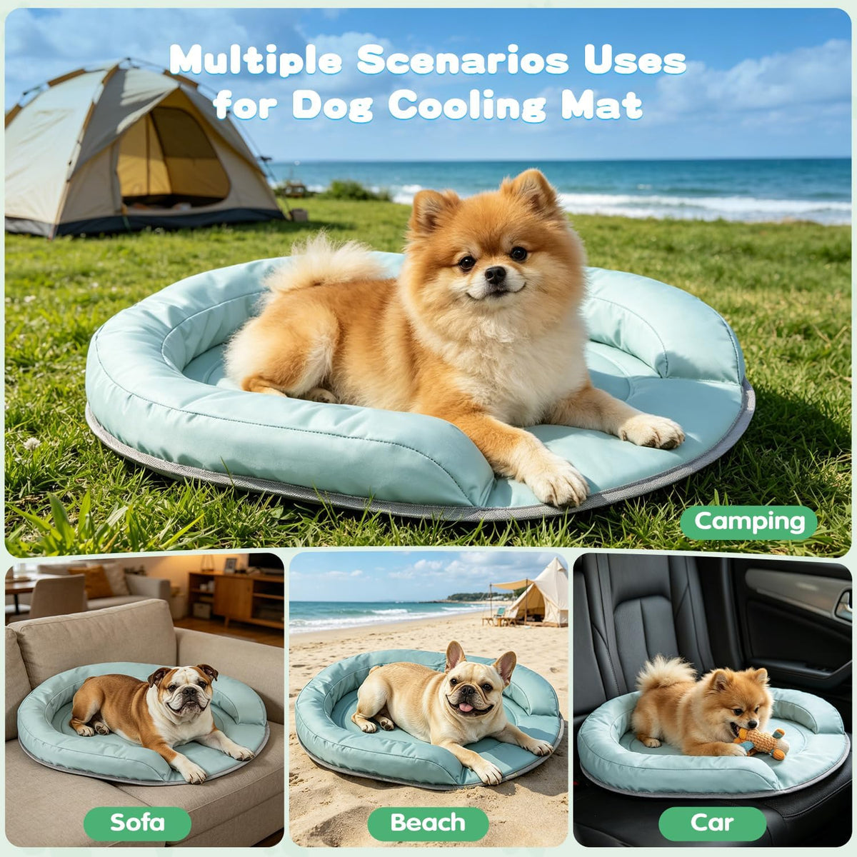 Water Cooling Mat for Dogs: Reusable Water Pad Instant Heat Relief