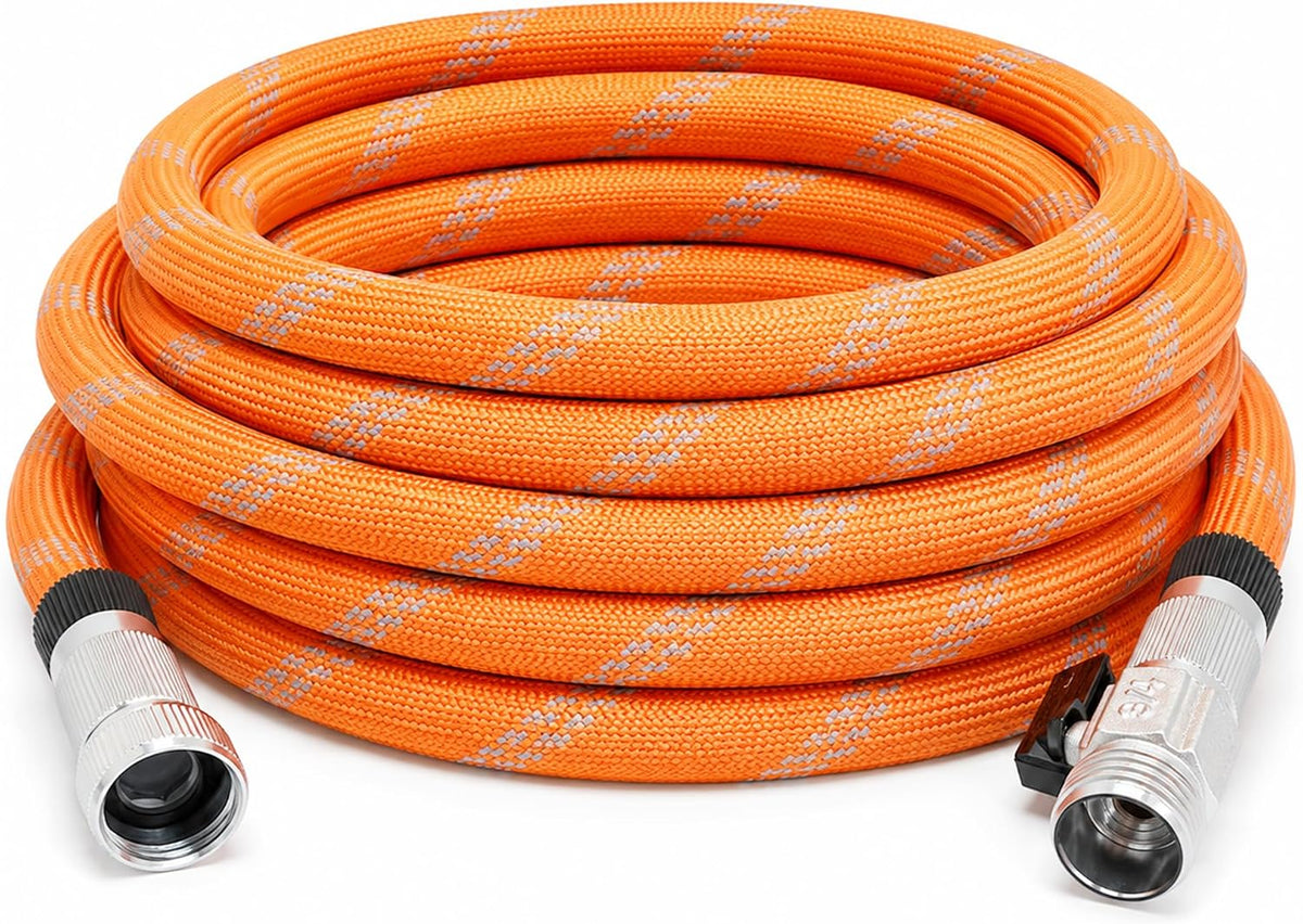 Garden Hose 25Ft, Non-Expanding, Burst-Proof Flexible Water Hose with Thickened TPE Core & round Braided Polyester, Kink-Free & Lightweight for Yard and Camper