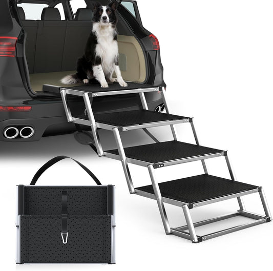 Extra Wide 20" Dog Stairs for Large Dogs, Dog Ramp for Car 4 Steps