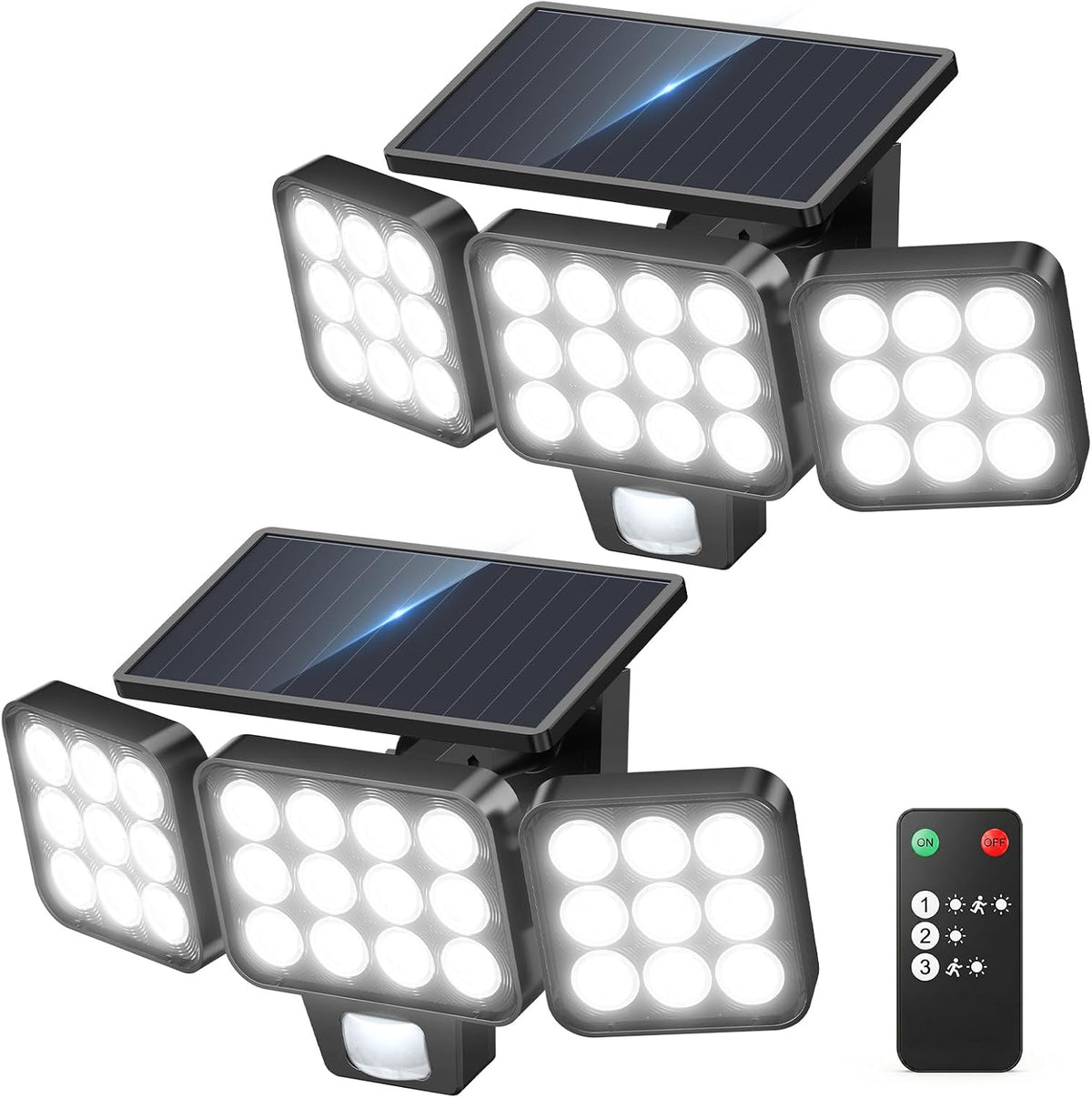 Solar Flood Lights, 3500LM Motion Sensor Outdoor Lights with Remote