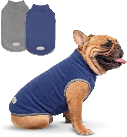 2 Pack Fleece Dog Sweater Pullover Lightweight Reflective Jacket