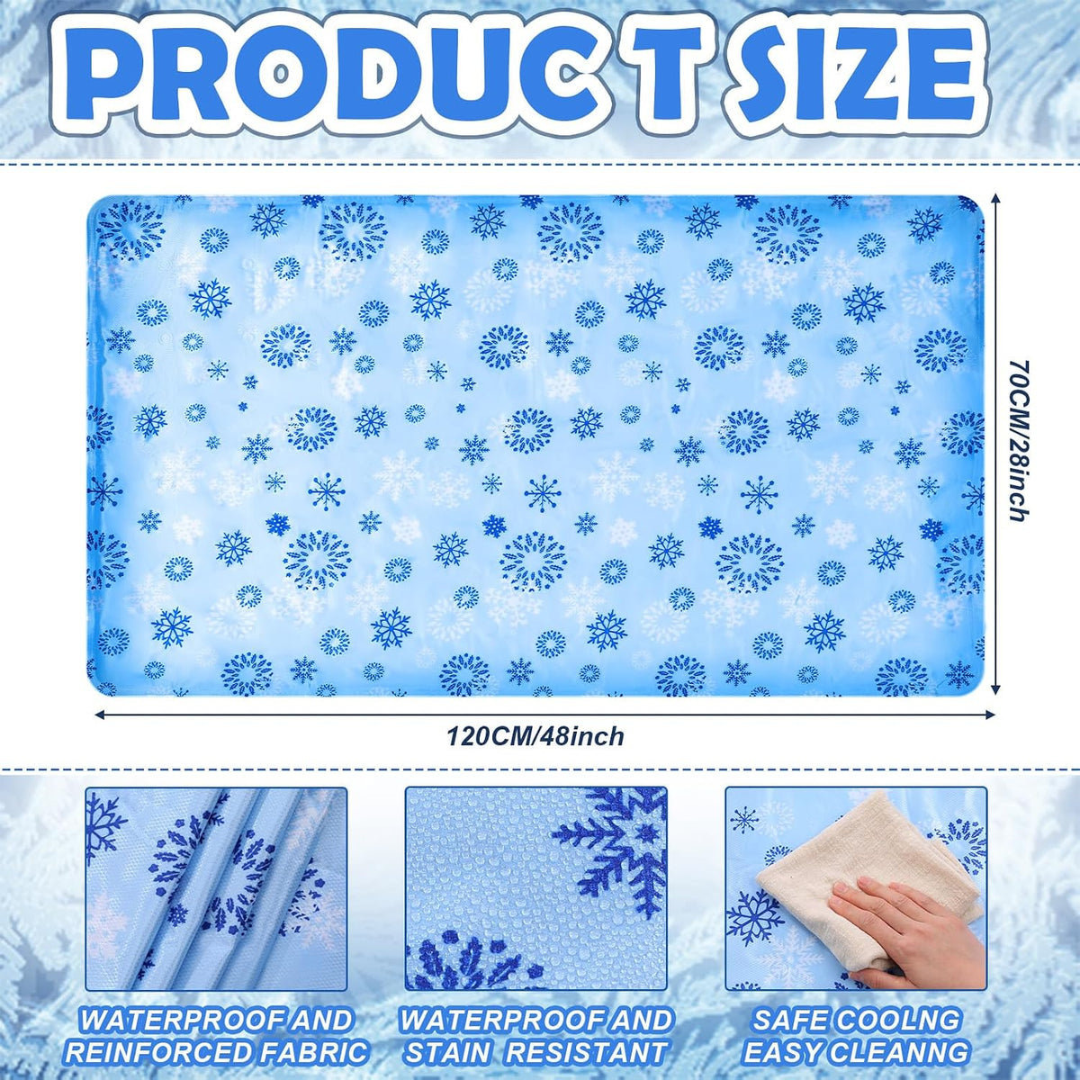 Drydiet Gel Cooling Pad Mat for Bed,Plain,48 X 28 Inch,Light Blue