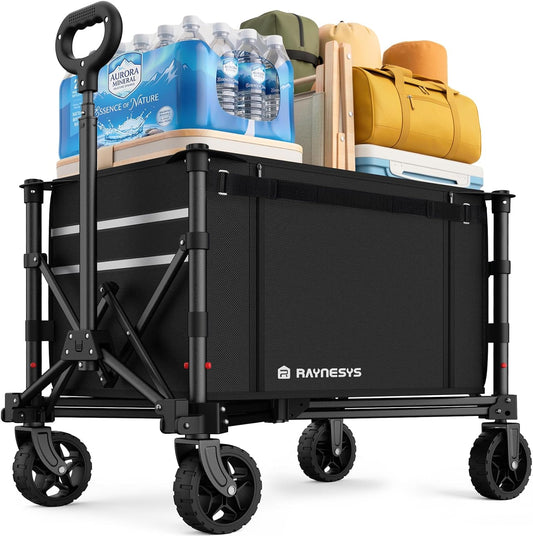Collapsible Wagon with Wheels,440Lbs Wagon Cart for Camping Groceries Beach