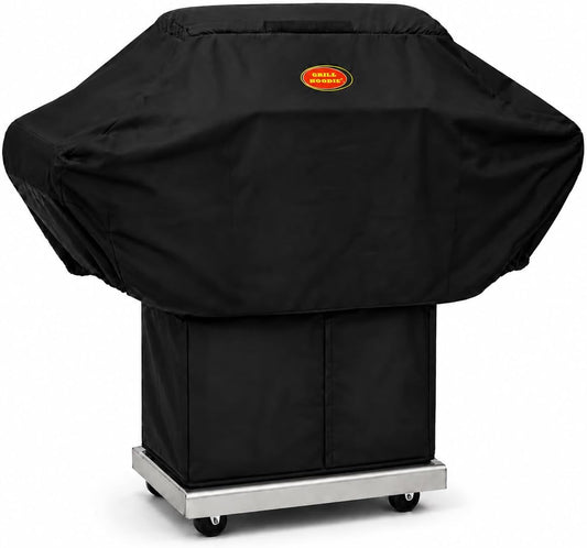 Grill Hoodie Grill Cover - the Free-Standing, No-Hassle Cover - Heavy Duty, Weather Resistant, Side Straps with Quick Release Buckle Wind Protection, Detachable Wrap-Around Vest. Fits Grills up to 66"