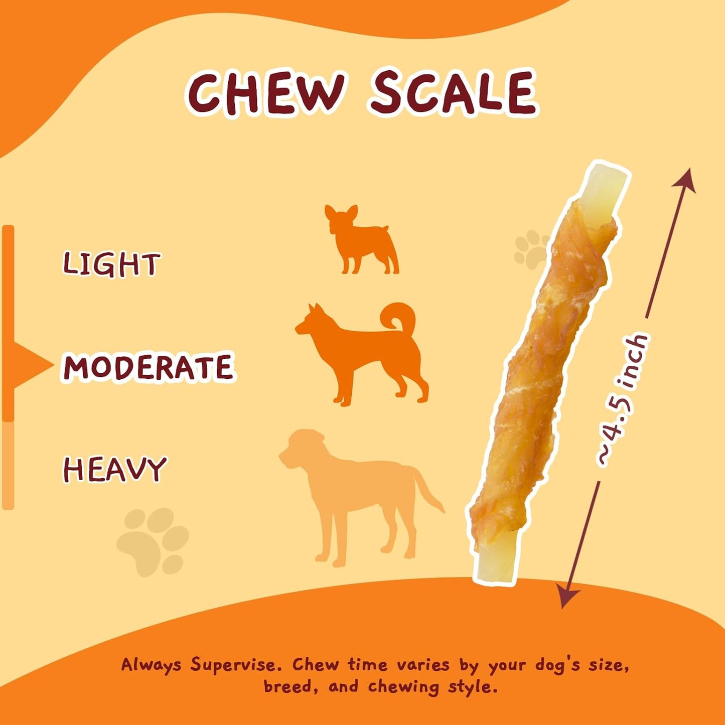 Jungle Calling Rawhide Free Dog Chews, Chicken Wrapped Cod Sticks Dog Treats, Easily Digestible Dog Snacks, Soft Chewy Training Treats for Small & Medium Dogs, 10.6 Oz