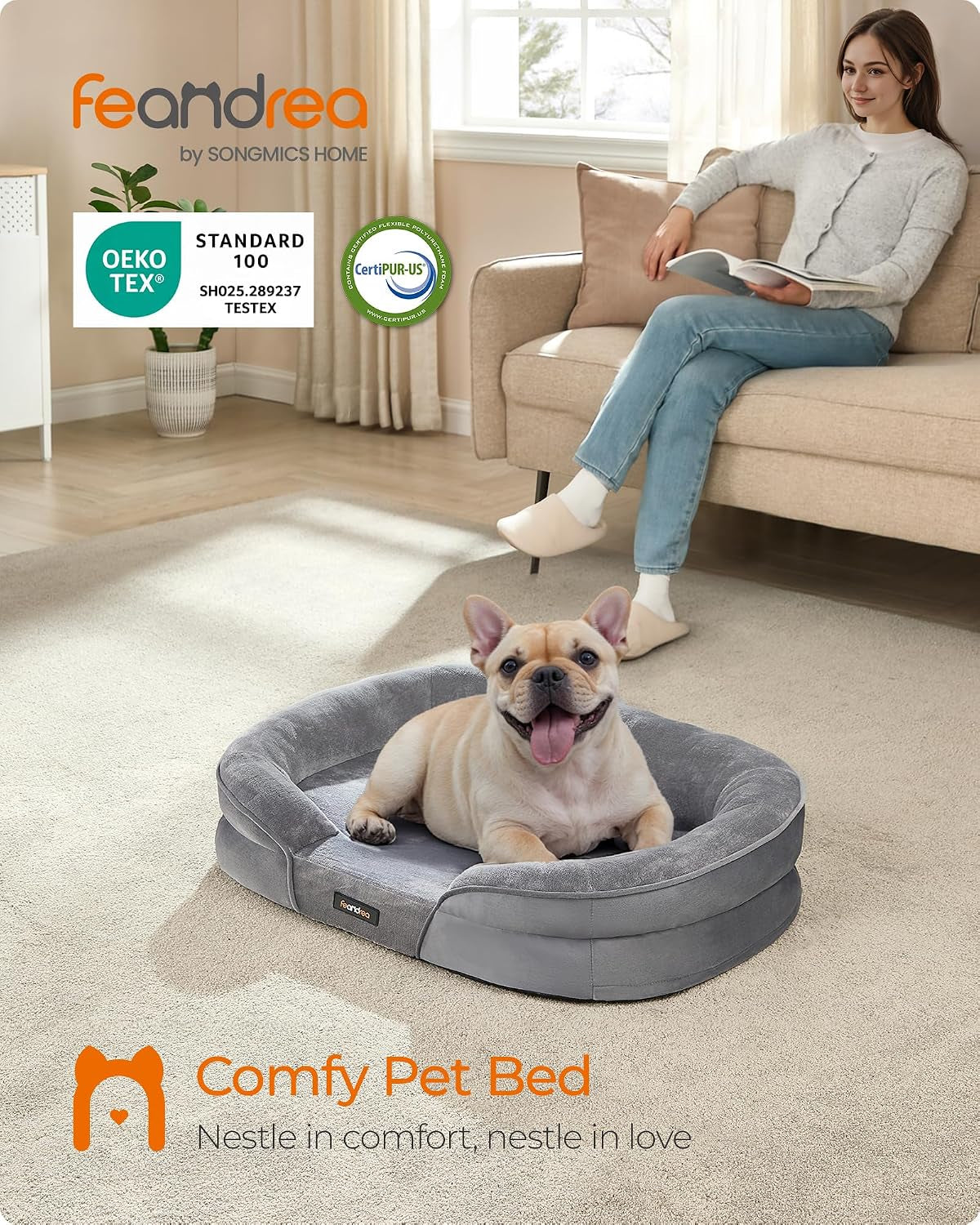 Feandrea Orthopedic Dog Bed, 30" Dog Couch with Removable Washable Cover