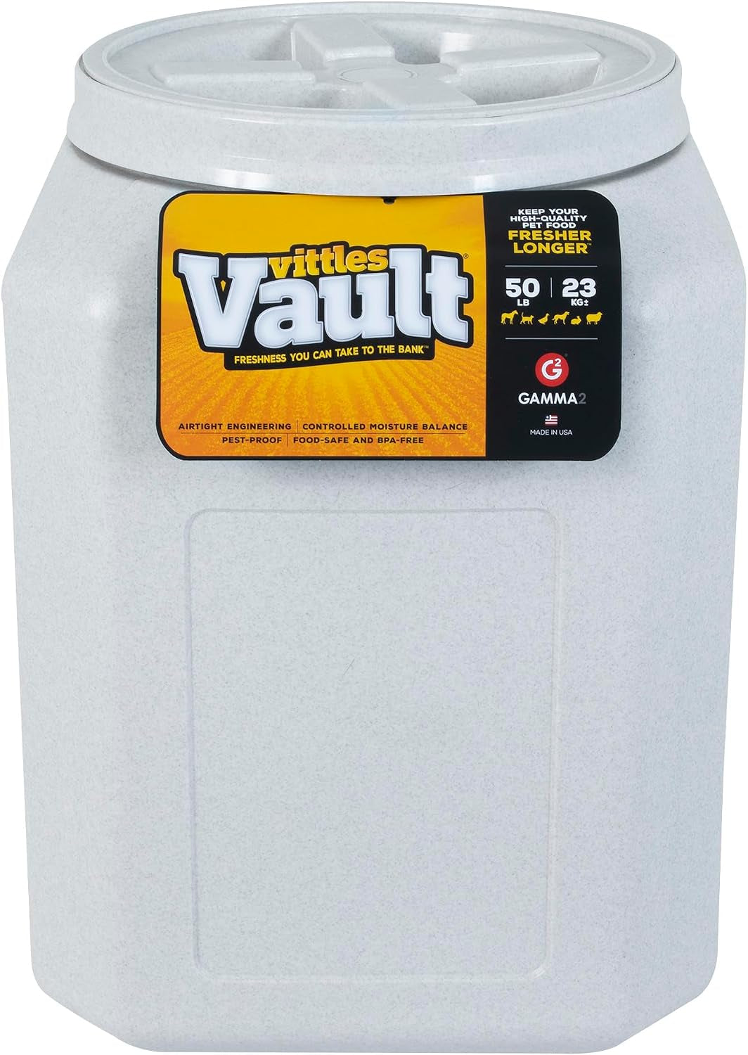 Vittles Vault Airtight Pet Food Storage Container + Scoop, Fits up to 50Lbs