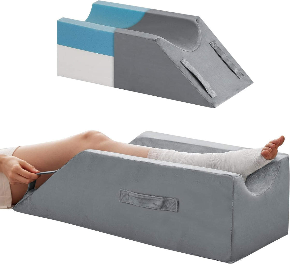 MEGCXIT Leg Elevation Pillow for after Surgery, Wedge Pillow, Grey