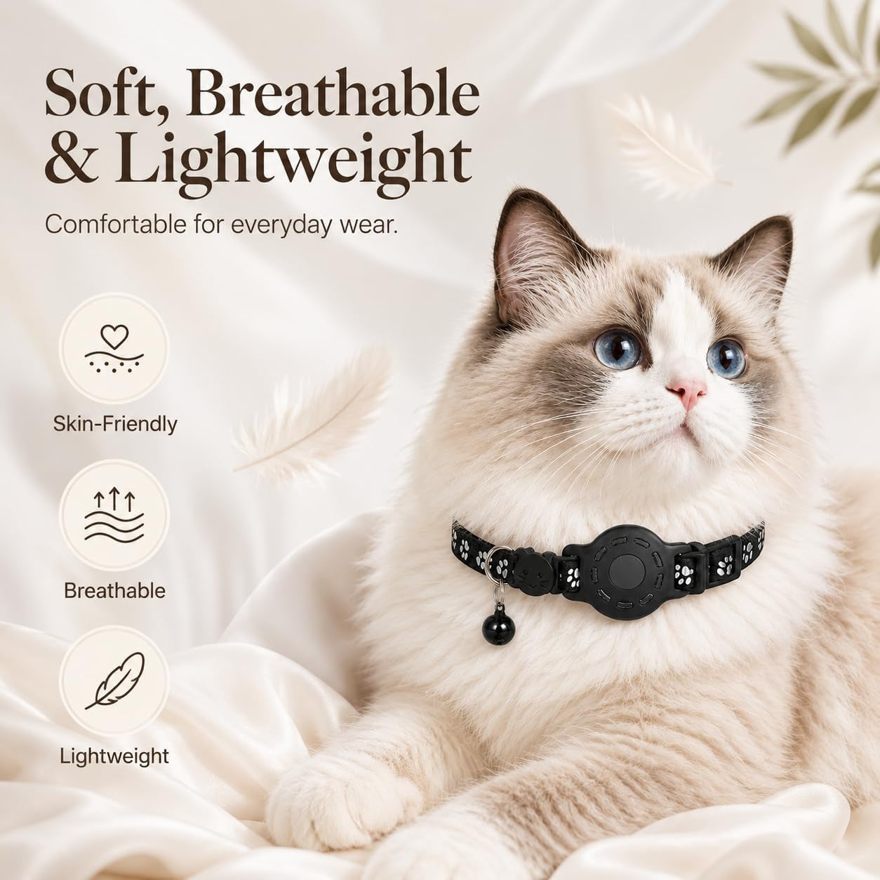 Smart Cat GPS Collar - Waterproof Pet Tracker for Android, Google Find My Compatible, No Monthly Fee. Advanced Safety Solution for Small & Large Cats.(Android Only)