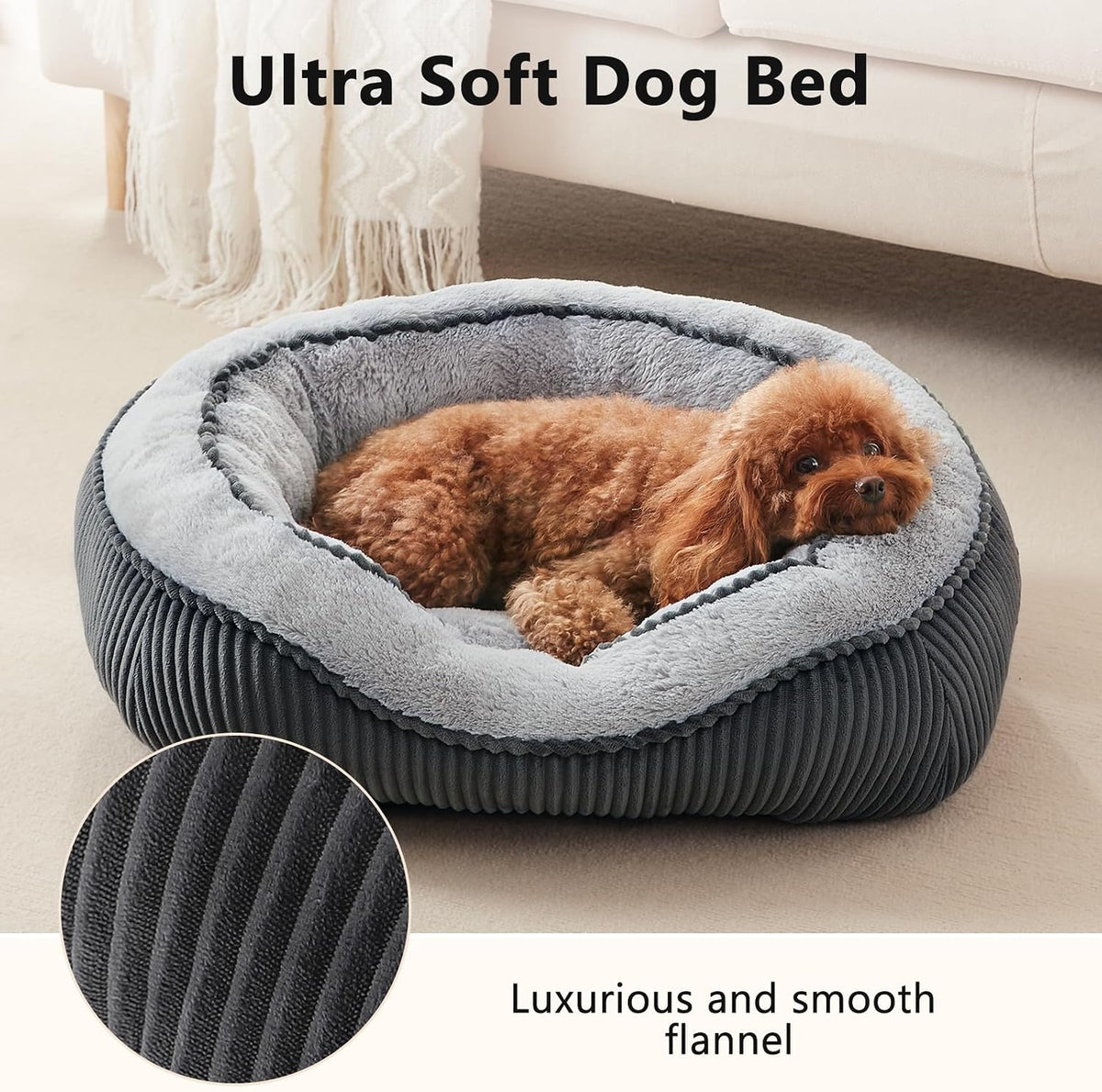 Washable Dog Bed Medium Size Dogs, Orthopedic Pet Bed