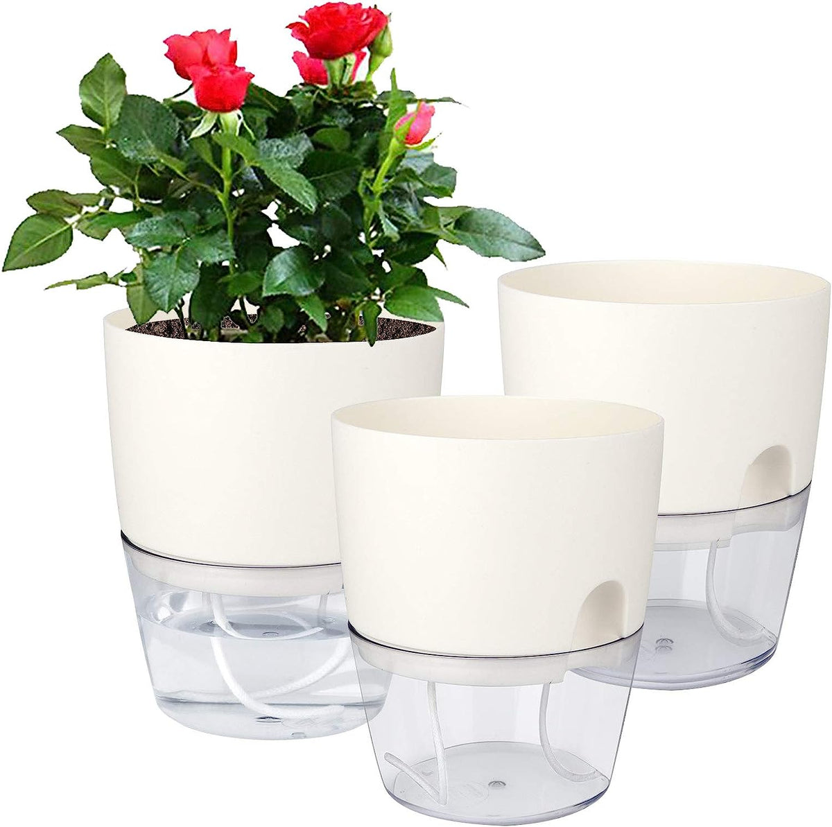 Vanavazon 6 Inch Self Watering Pots for Indoor Plants African Violet Pots
