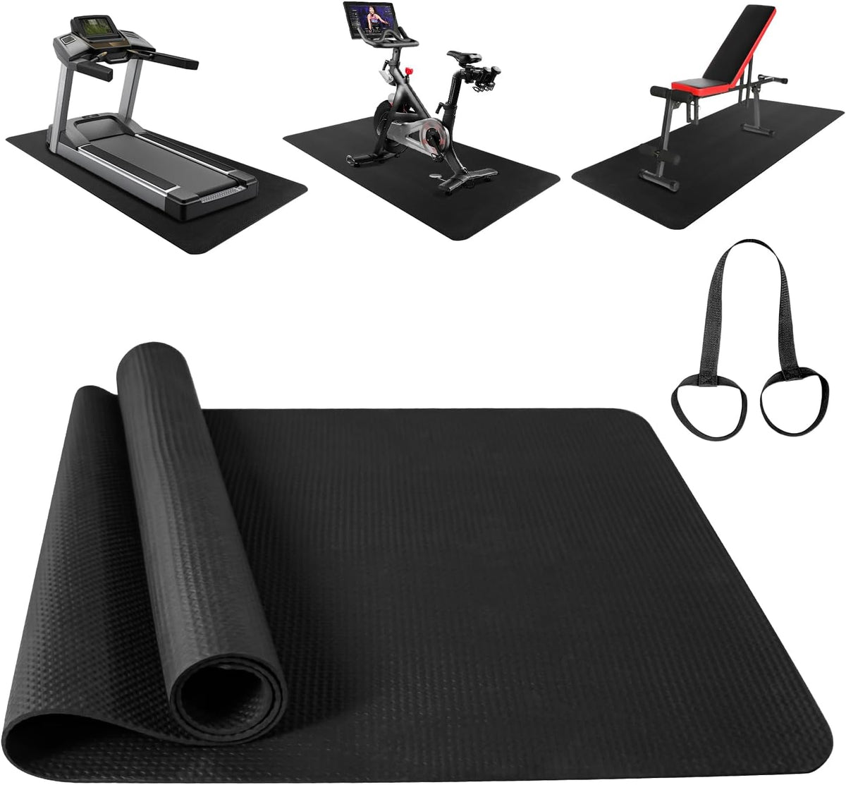 Treadmill Mat,Bike Mat,Stationary Bike Mat,Foldable Treadmill Mat for Hardwood Floors,Under Exercise Bike Trainer Pad for Indoor Gym Equipment Hardwood Floor Carpet Protector