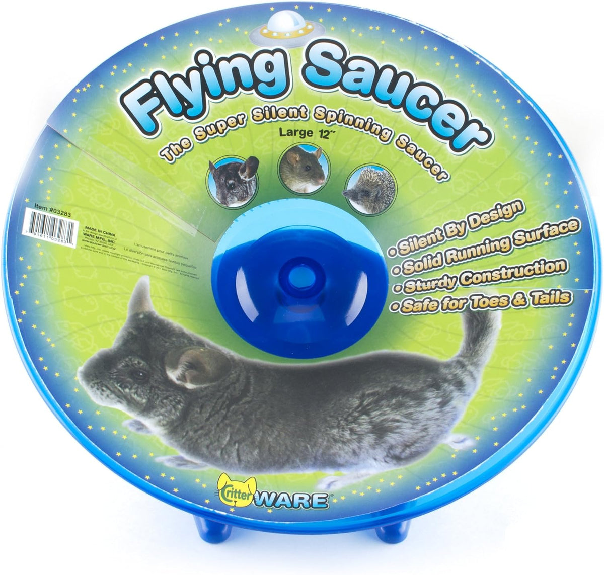 Ware Manufacturing Flying Saucer Exercise Wheel for Small Pets, 12-Inch - Colors May Vary