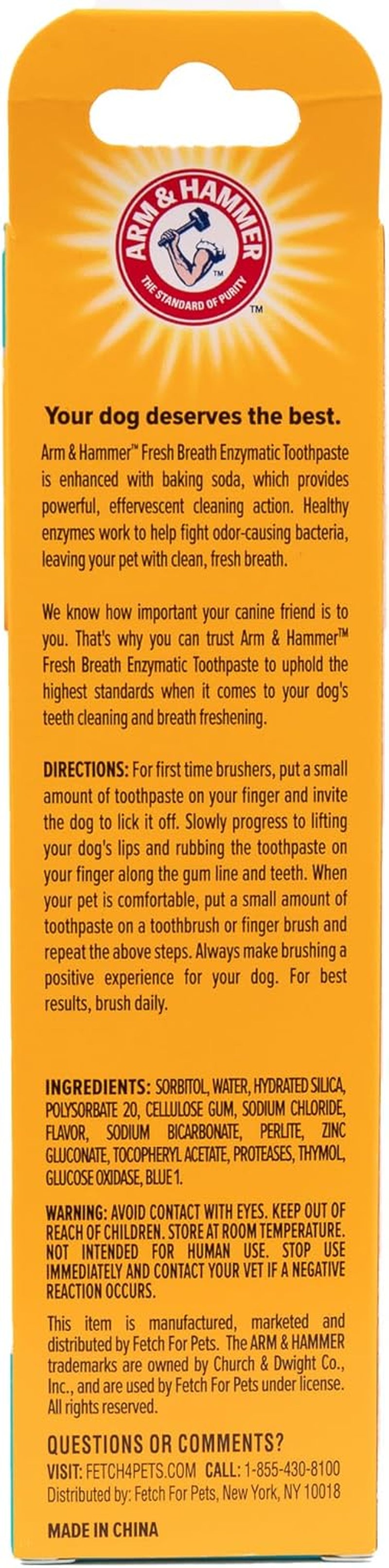 Arm & Hammer for Pets Fresh Breath Enzymatic Dog Toothpaste Vanilla Ginger Flavor Baking Soda Dental Gel Eliminates Bad Breath Safe Puppies Adult Dogs Daily Use 2.5 OZ Single at Home Dental Care