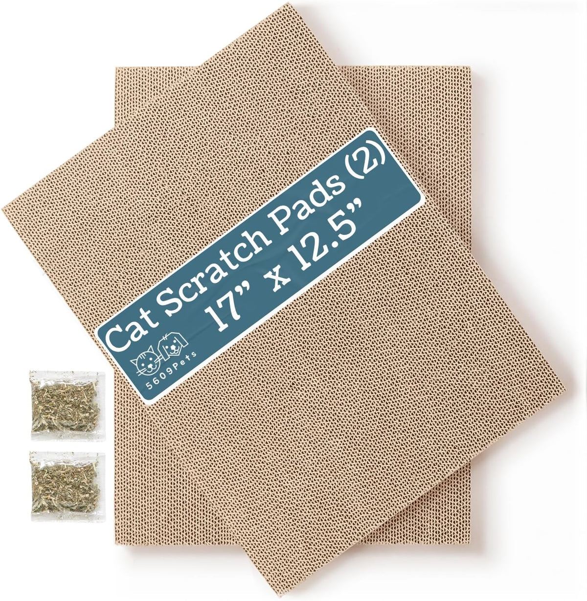Refill Pads for No-Mess Cat Scratcher Box - 2 Double-Sided Replacement Pads