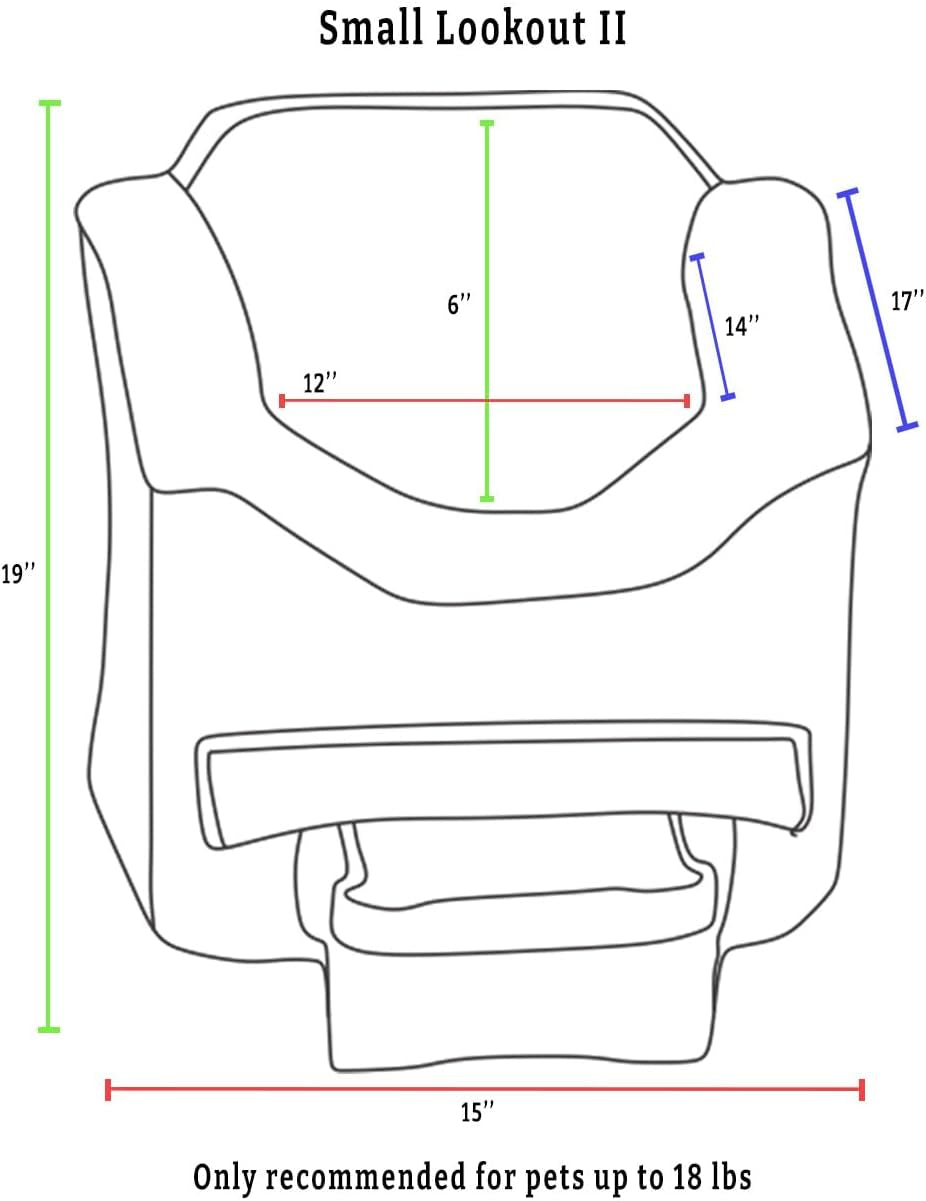 Snoozer Dog Car Seat for Dogs up to 18Lbs, Lookout II, Black Diamond (S)