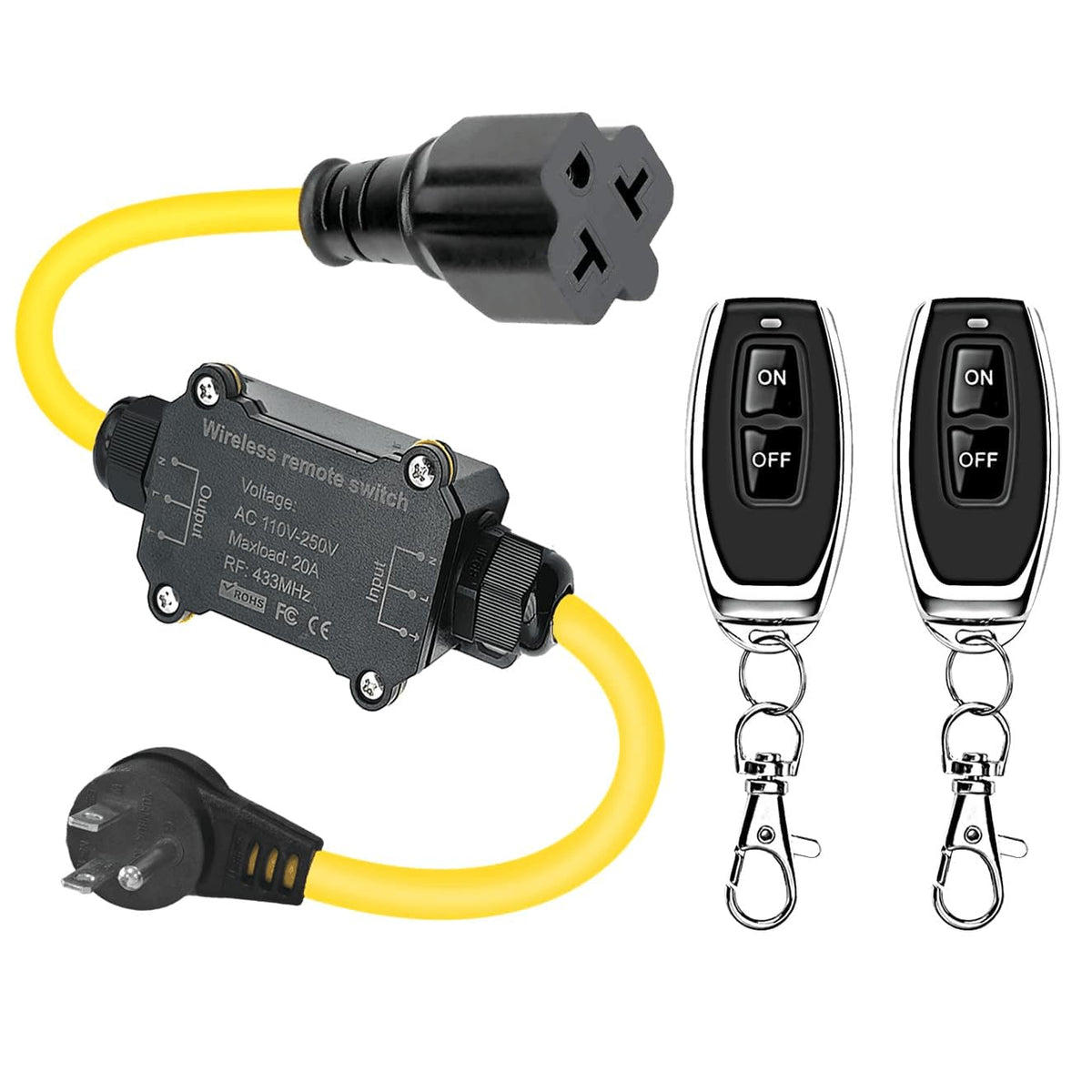 AC110V-250V-20A Outdoor Wireless Remote Control Outlet Plug