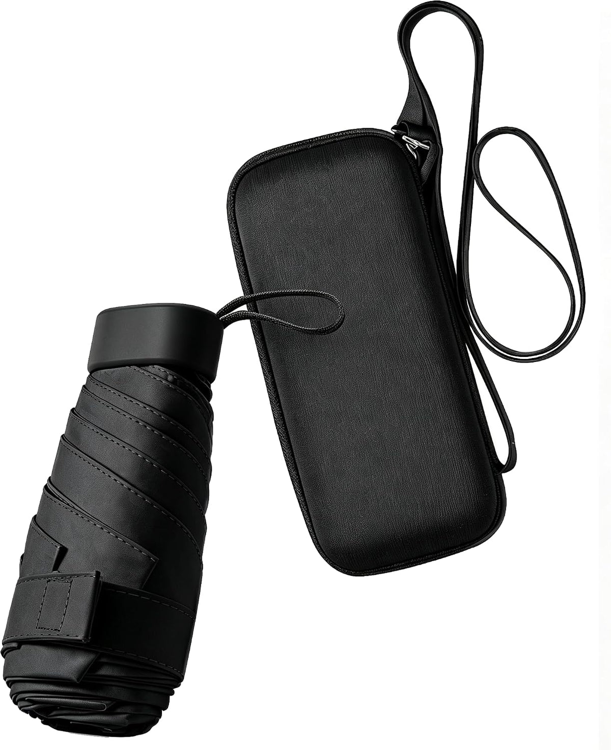 ESUFEIR Mini Sun Umbrella for Purse with Case