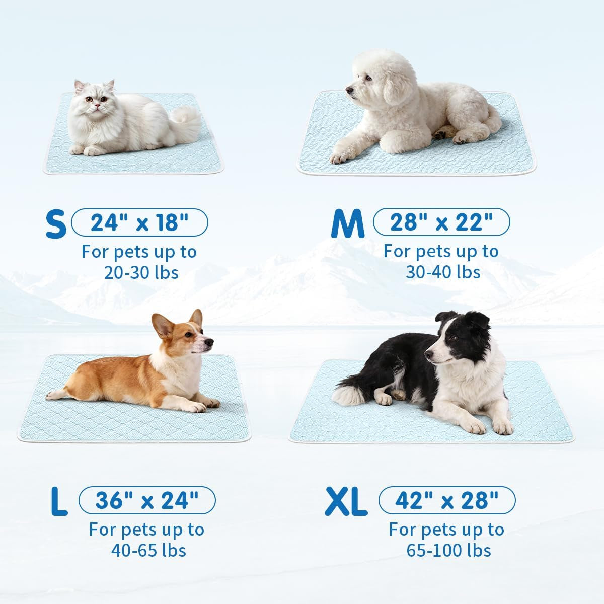 Dog Cooling Mat Instant Self Cooling Pad for Dogs & Cats 28" X 22"