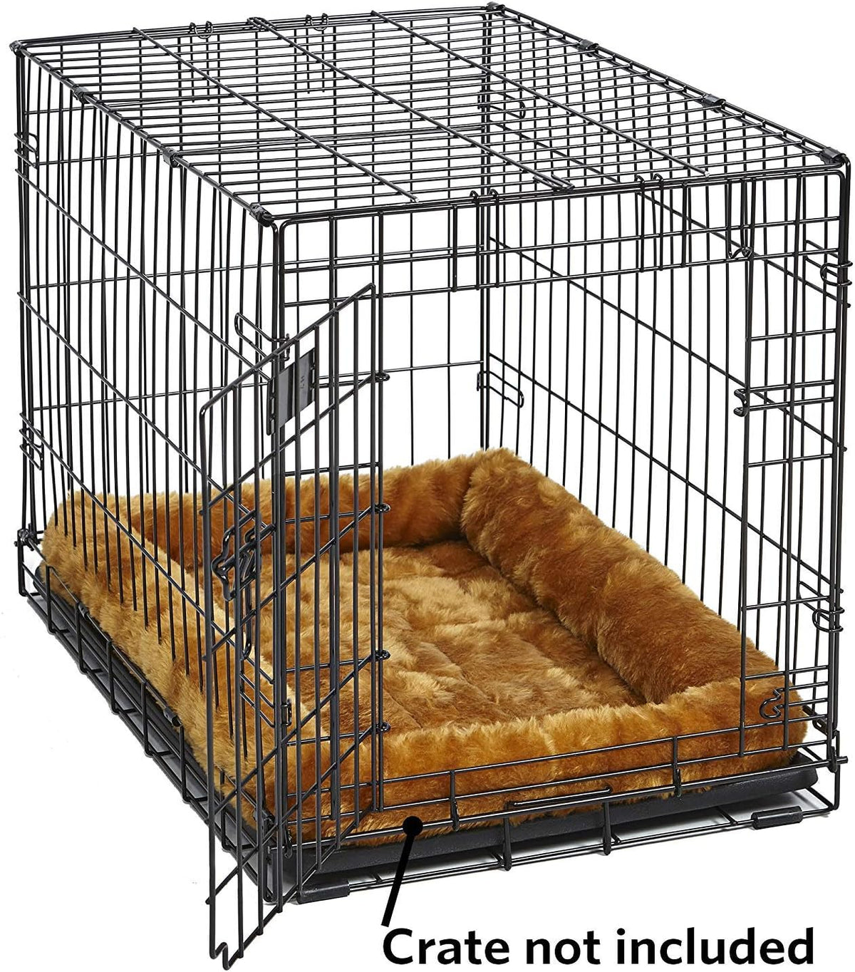 Midwest Homes for Pets Quiettime XXS Dog Bed – Cinnamon Faux Fur Bolster, Ultra-Soft and Machine Washable, Fits 18-Inch Crates and Carriers, for Small Dogs and Cats