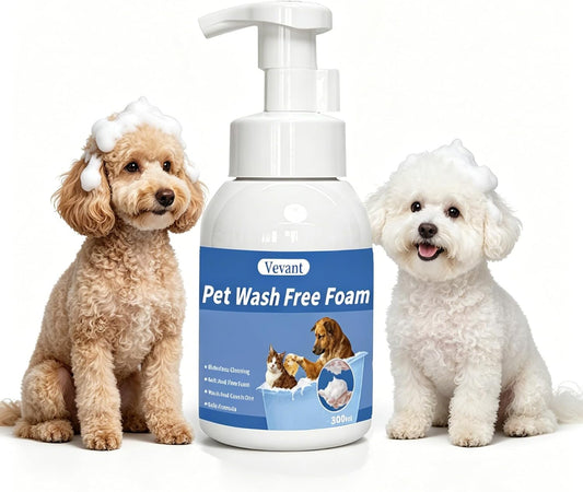 Waterless Dog Shampoo Foam for Poodles Doodles Curly Coats 10 Fl Oz