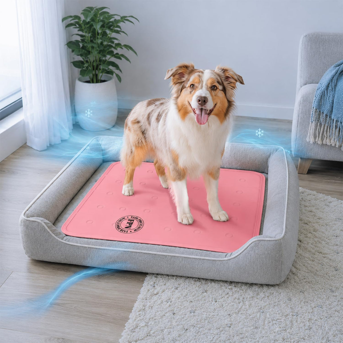 Pet Cooling Mat for Dogs and Cats, Pressure Activated Self Cooling Pad 17.5" X 17.5"