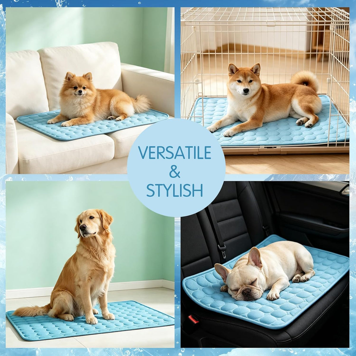 Pet Cooling Mat for Dogs & Cats, Q-Max>0.4 Washable Cooling Pad
