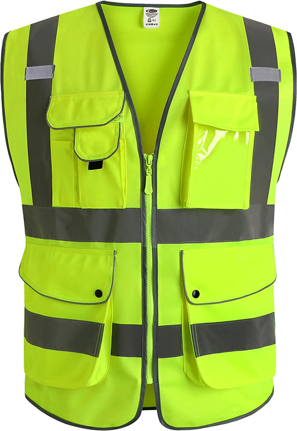 Jksafety Safety Vest for Men Women Reflective Hi Vis JK150 Yellow XL