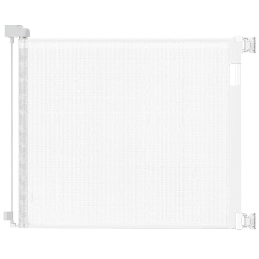 Veraste Retractable Baby Gate for Doorways and Stairs, Mesh Safety Gate for Pet, Indoor & Outdoor Use, One-Hand Operation, Easy Installation, 33.6" Tall, Expands to 55" Wide（White）